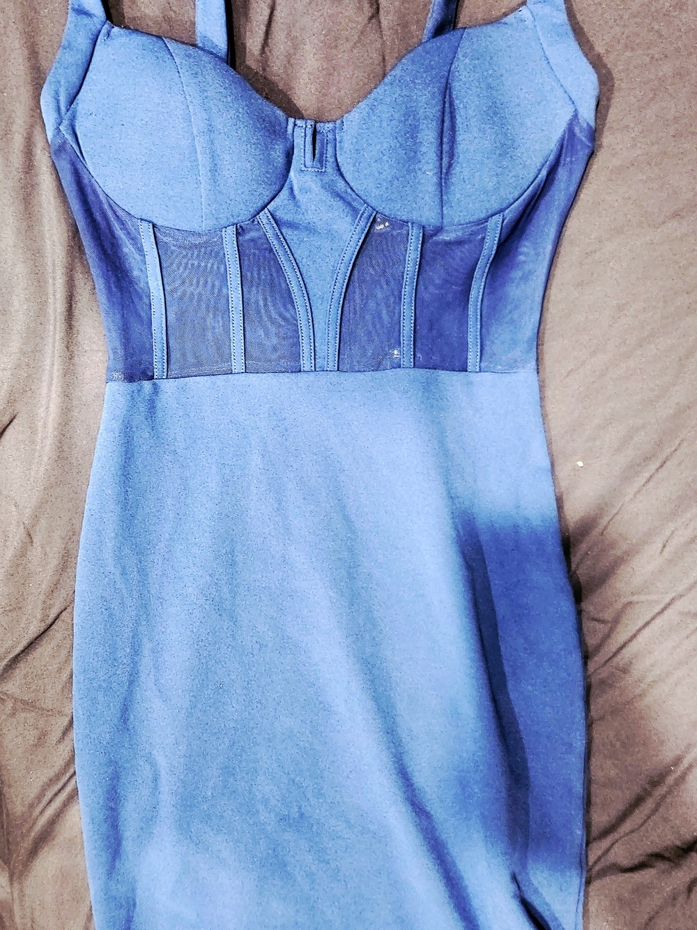 SHEIN Blue Corset-Style Mini Bodycon Dress